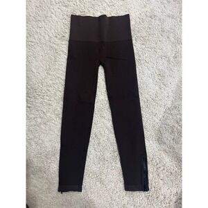 Spanx XL Extra Large Women's Brown Seamless Leggings Ankle Zippers‎ High Waist